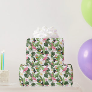 Tropische Vogels Tropische Bladeren Bloemmotief Cadeaupapier