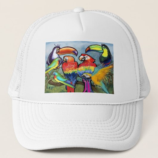 Tropische vogels trucker pet (Voorkant)