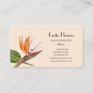 Tropische vogels van de paradijse waterverf floris visitekaartje
