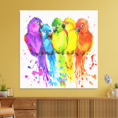 Tropische vogels van een schilderkunst van het doe canvas afdruk (Insitu (Woonkamer))