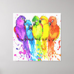 Tropische vogels van een schilderkunst van het doe canvas afdruk