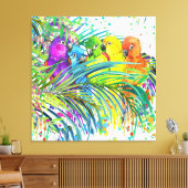 Tropische vogels van een schilderkunst van het doe canvas afdruk (Insitu (Woonkamer))