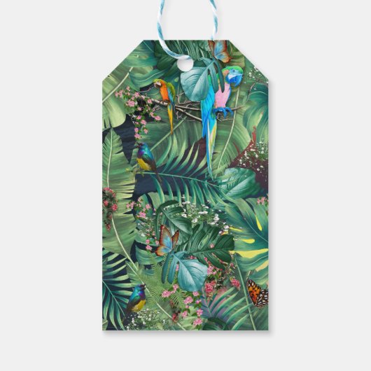 Tropische vogels van het paradijs cadeaulabel (Achterkant)