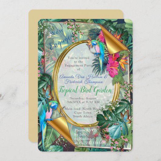 Tropische vogels van het paradijs kaart (Voorkant / Achterkant)