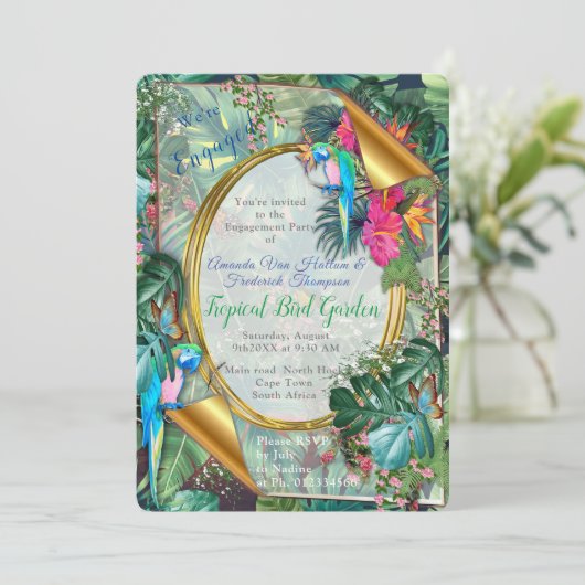 Tropische vogels van het paradijs kaart (Staand voorkant)