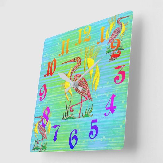 Tropische vogels vierkante klok (Hoek)