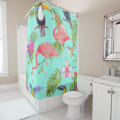 Tropische vogels: waterverf naadloos patroon. douchegordijn (In situ)