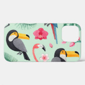 Tropische vogels, waterverven, bloemenmotief. Case-Mate iPhone case (Achterkant (horizontaal))