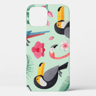 Tropische vogels, waterverven, bloemenmotief. Case-Mate iPhone case