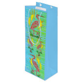 Tropische vogels wijn cadeautas (Achterkant Gekanteld)