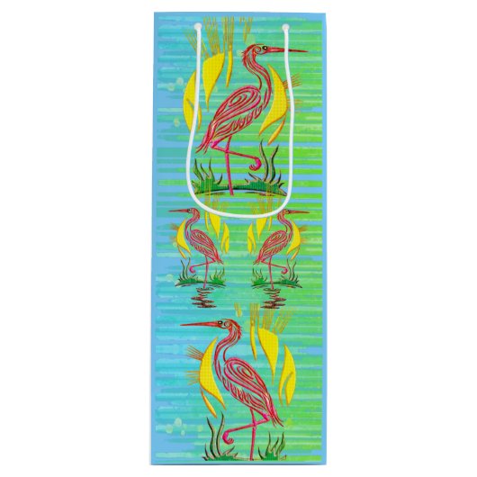 Tropische vogels wijn cadeautas (Voorkant)