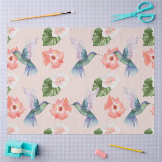 Tropische vogelserie: Hummingbird Design 4 Tissuepapier (Craft)
