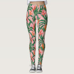 Tropische vogelsoorten van het Paradise-bloempalm  Leggings<br><div class="desc">Stap uit in stijl met deze superschattige leggings met een patroon van tropische bloemen tegen een roze achtergrond. Ideaal voor een nacht uit,  bij de gym of bij de tropische strandvakantie.</div>