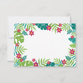 Tropische vogeltoucan, exotische bloemen en blader bedankkaart (Achterkant)
