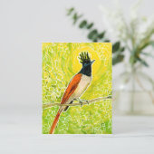 Tropische vogeltrek van de Indische Paradse Flycat Briefkaart (Staand voorkant)