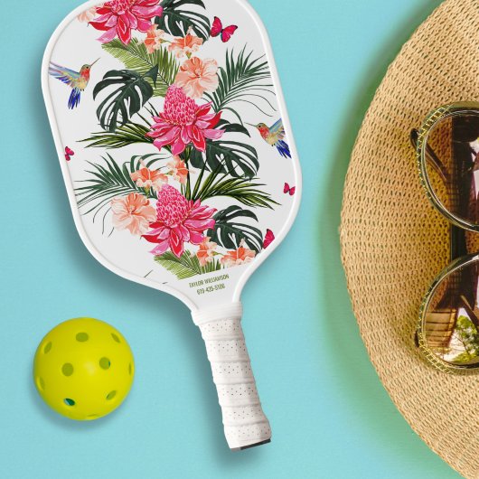 Tropische vogelvlinder Aangepaste naam Telefoon # Pickleball Paddle