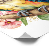 Tropische vogelwandara's met bloemen afdrukken poster (Hoek)