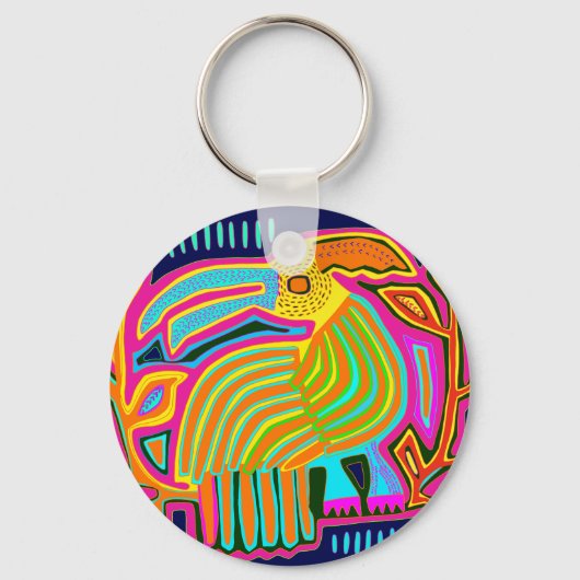 Tropische volksparadijsvogel sleutelhanger (Voorkant)