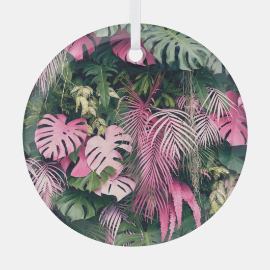 Tropische volledige achtergrondbomen glas ornament (Voorkant)