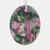 Tropische volledige achtergrondbomen glas ornament (Voorkant Rechts)