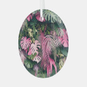 Tropische volledige achtergrondbomen glas ornament (Voorkant links)