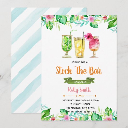 Tropische voorraad op uitnodiging van de bar (Voorkant / Achterkant)