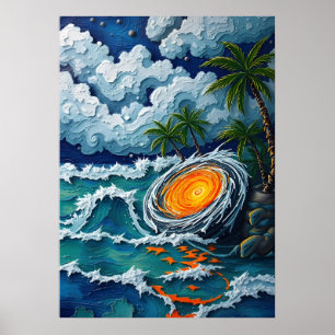 Tropische Vortex Strand Fantasie Kunstwerk Poster