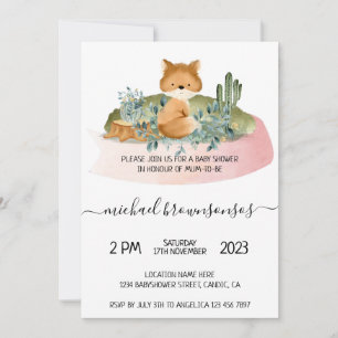 Tropische Vos Baby Shower Kaart