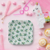 Tropische vossenstaartpalm papieren bordje (Feest)