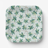 Tropische vossenstaartpalm papieren bordje (Voorkant)