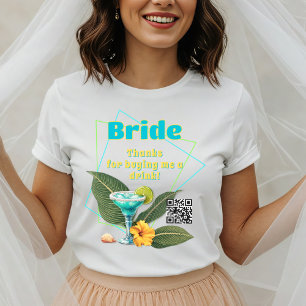 Tropische vrijgezellenfeest bruiden QR-code Tri-Blend Shirt