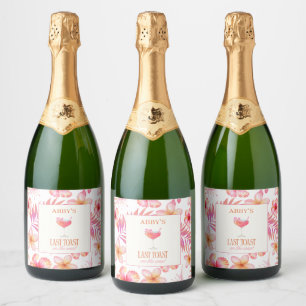 Tropische vrijgezellenfeest Laatste toast op de ku Sparkling Wijnetiket