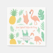 Tropische vrijgezellenfeest servet | Flamingo (Voorkant)
