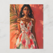 Tropische vrouw briefkaart (Voorkant)