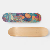 Tropische vrouw en  vis persoonlijk skateboard (Horizontaal)