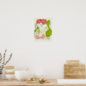 Tropische vrouw lijnkunst kleurrijk poster (Keuken)