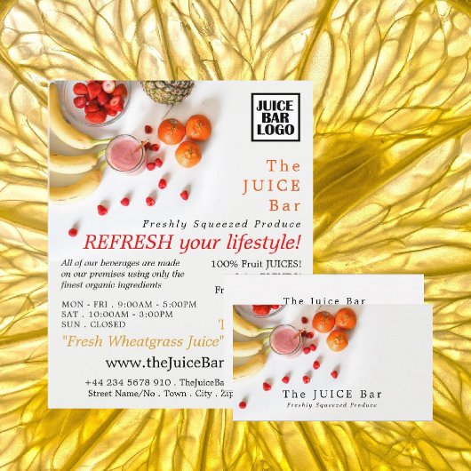 Tropische vruchten, Adverteren sappelbast Flyer