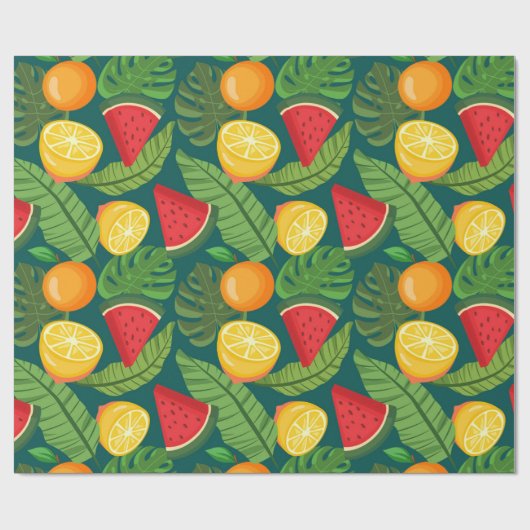 Tropische vruchten cadeaupapier (Vlak)