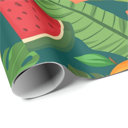 Tropische vruchten cadeaupapier (Rol Hoek)