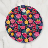 Tropische vruchten en bloemen bedankjes labels (Achterkant)