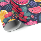 Tropische vruchten en bloemen cadeaupapier (Rol Hoek)