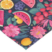 Tropische vruchten en bloemen korte tafelloper (Hoek)