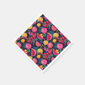 Tropische vruchten en bloemen servet (Hoek)