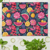 Tropische vruchten en bloemen theedoek (Gevouwen)