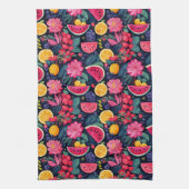 Tropische vruchten en bloemen theedoek (Verticaal)