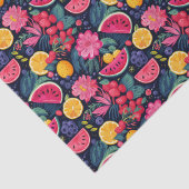 Tropische vruchten en bloemen tissuepapier (Detail)