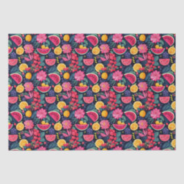 Tropische vruchten en bloemen tissuepapier