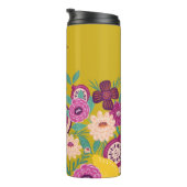 Tropische vruchten en wilde bloemen botanisch groe thermosbeker (Geroteerd rechts)