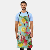 Tropische Vruchten Flamingo  Patroon Schort (Gedragen)