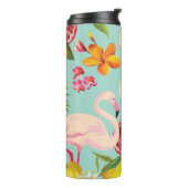 Tropische Vruchten Flamingo  Patroon Thermosbeker (Gedraaid links)